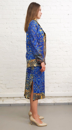 Комплект (платье и жакет), по мотивам старинного индийского ковра