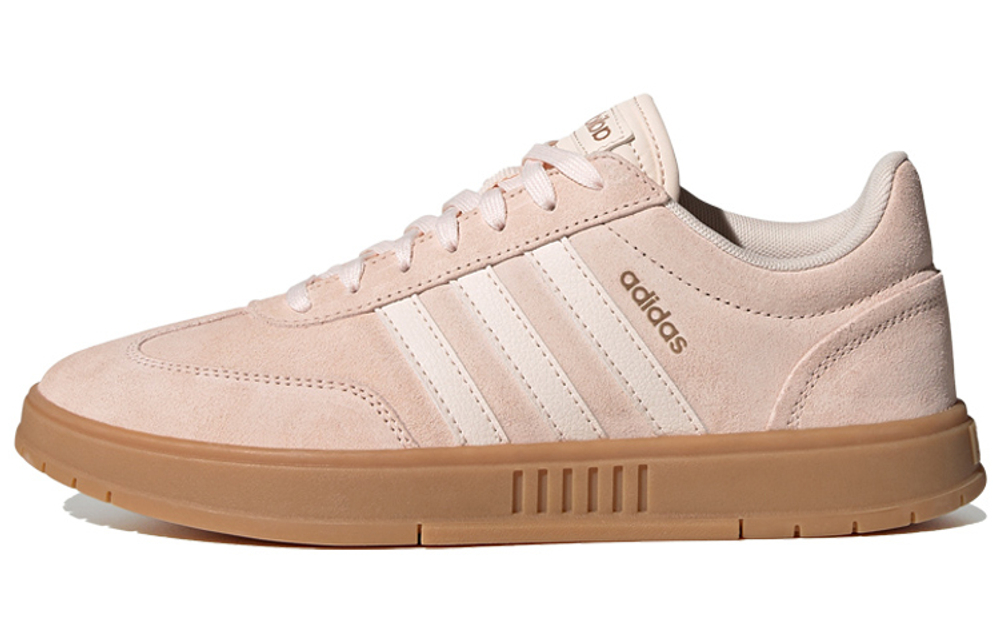 Adidas Neo Gradas Synthetic Leather Slip Resistant Low top Skateboard Shoes Women"s Nude Pink