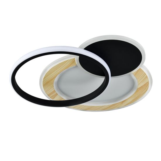 7735/80L MITRA LED SN 065 Светильник металл/акрил/белый/под дерево/черный LED 80Вт 3000-6000К 450x450 IP20 пульт ДУ PINE