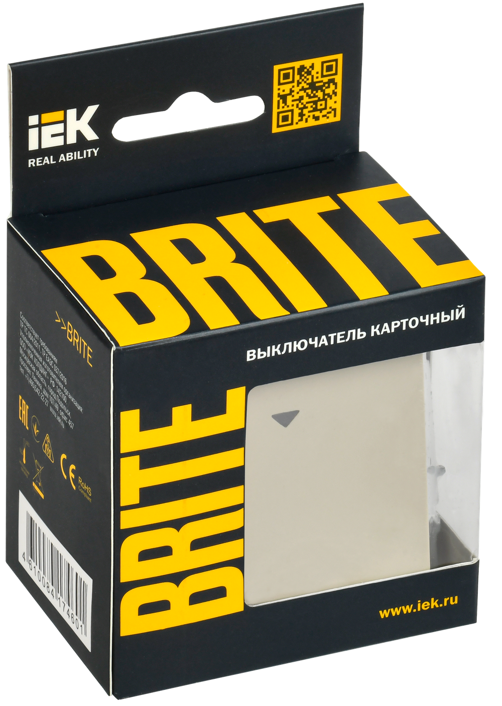 BRITE Выключатель карточный 30А ВС10-1-8-БрКр бежевый IEK