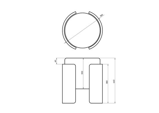 Пуф Lagom (янтарный FiberGuard, натуральный дуб)