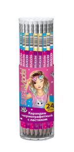 Карандаш ч/г с ластиком, с принтом (TIK TOK GIRL)