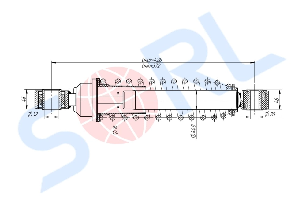 Амортизатор кабины пружинный 372/426, O/O, 32x46/20x46 IVECO (CB0153) SORL