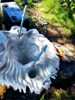 Кованый элемент Лев литой с кольцом, под покраску 45х42 (15 см), вес 7 кг.