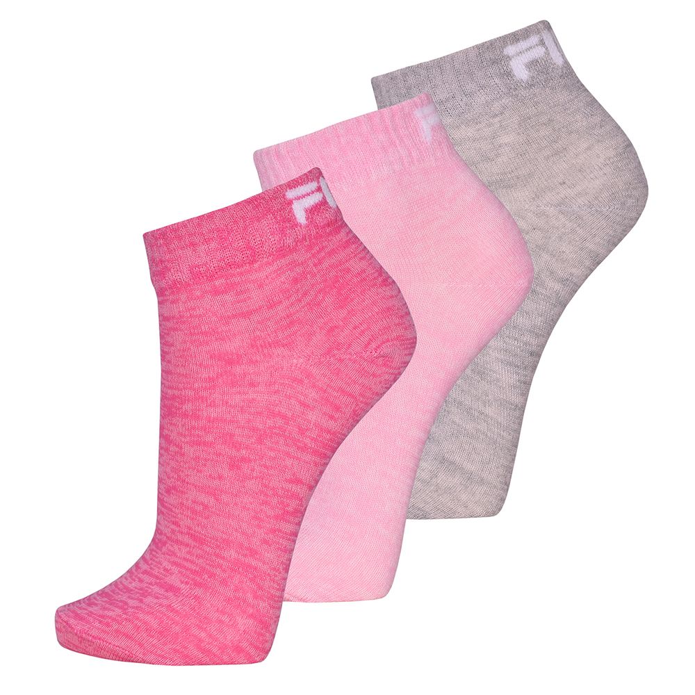 Теннисные носки Fila Quarter Plain Socks 3P - lady melange