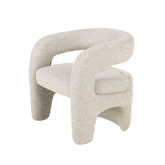 Кресло лаунж Bones серебристый букле