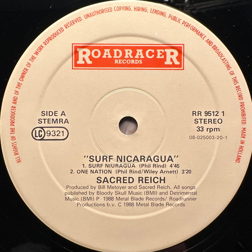 Sacred Reich ‎– Surf Nicaragua (Голландия 1988г.)
