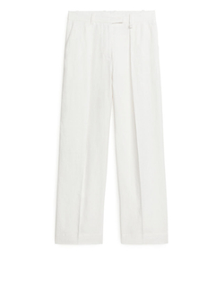 ARKET ЛЬНЯНЫЕ БРЮКИ, БЕЛЫЙ