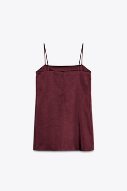 ZARA АТЛАСНОЕ ПЛАТЬЕ ИЗ КОЛЛЕКЦИИ ZW, ЦВЕТ БУРГУНДСКОГО ВИНА