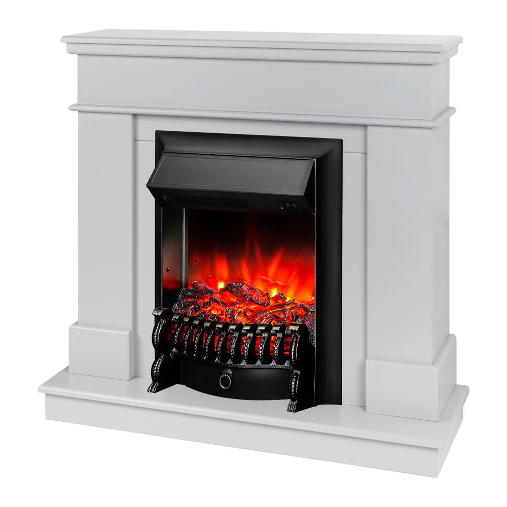 Каминокомплект Real Flame Selena STD GR с очагом Fobos Lux Black (без пульта)