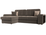 Диван угловой Брюссель левый угол, Коричневый\Бежевый, Велюр, 110651L