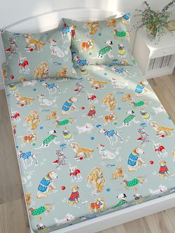 Простынь Сказка "Dogs on blue" 240х215 см, перкаль