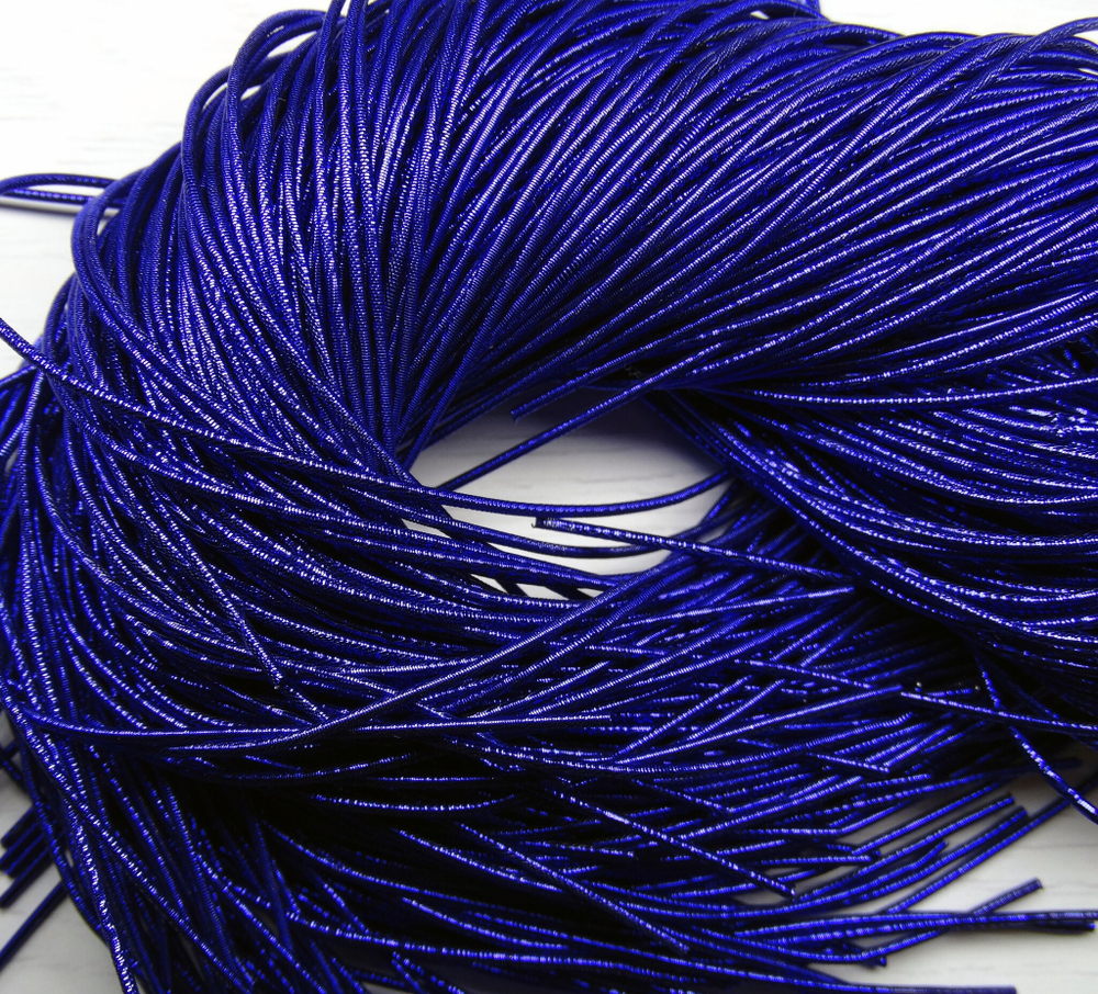 КЯ007НН1 Трунцал (канитель) металлизированный, цвет: синий, размер: 1 мм, 5 гр.
