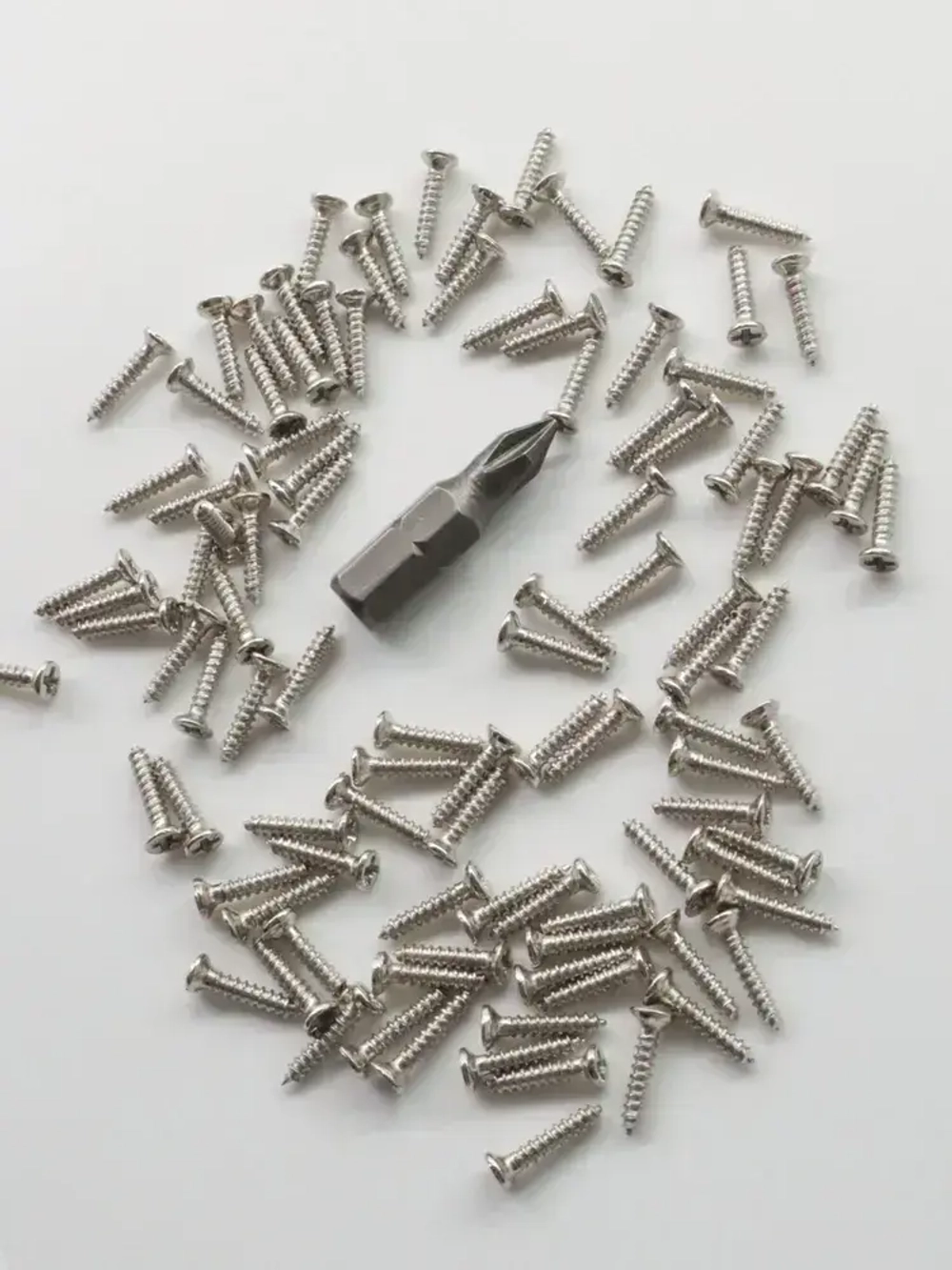 Набор саморезов (шурупов) 2 х 10 мм, хром, 100 шт