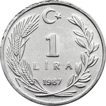 1 лира 1987 Турция
