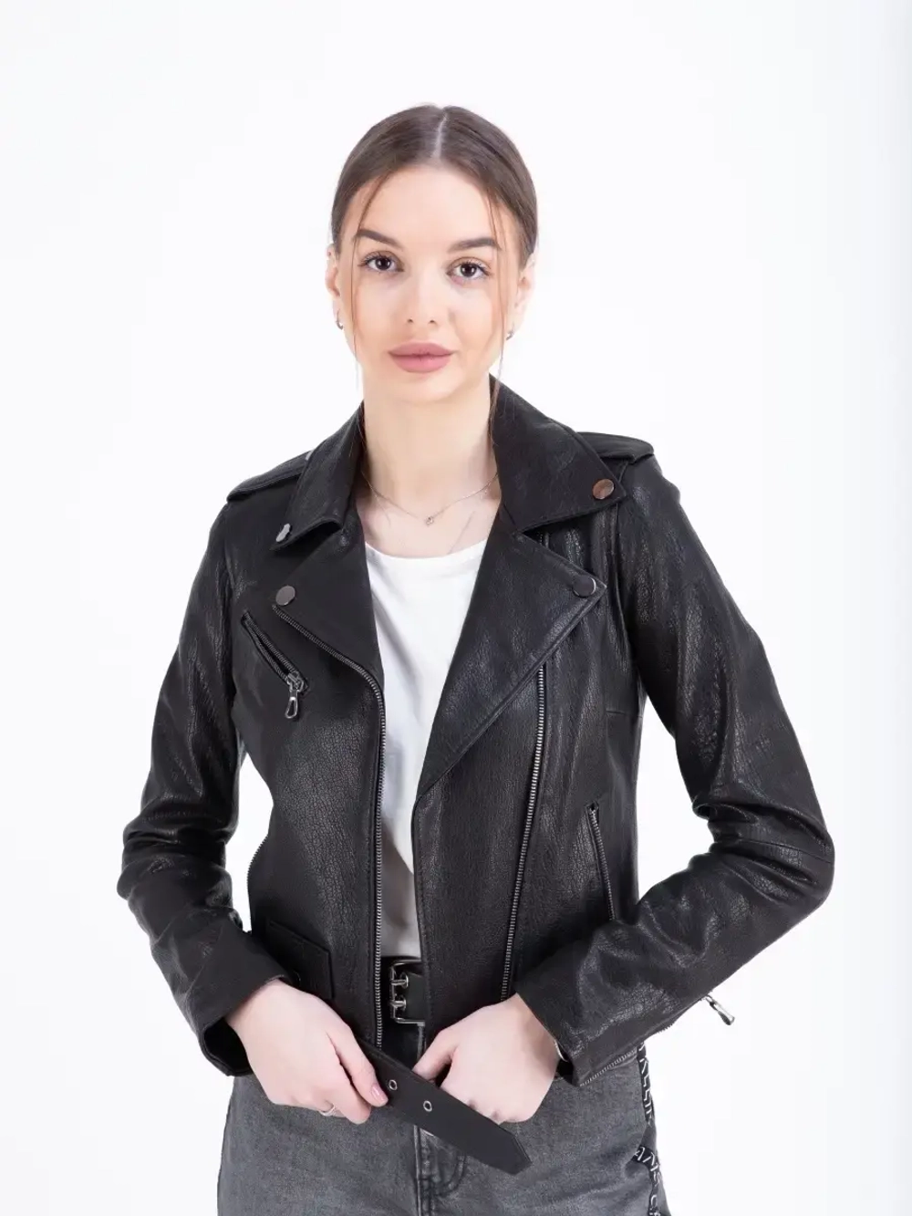 Косуха кожаная куртка женская Турция