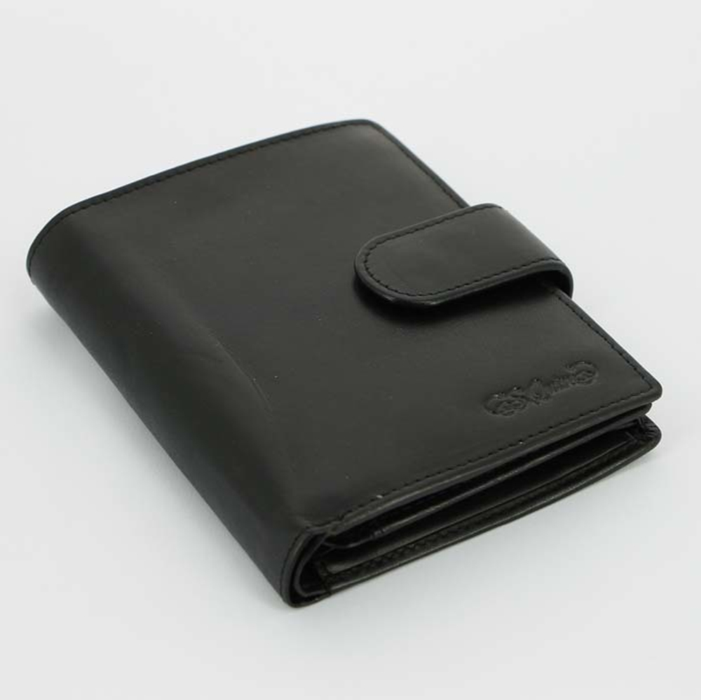Портмоне S.Quire 5600-BK VT из натуральной воловьей кожи цвет черный в подарочной фирменной упаковке