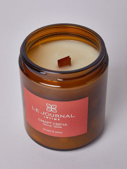 Смарт-свеча с ароматом "Трава" 250г (коралловая упаковка)