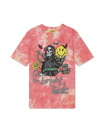 Мужская Футболка Smiley Look At The Bright Side Pink Tie-dye