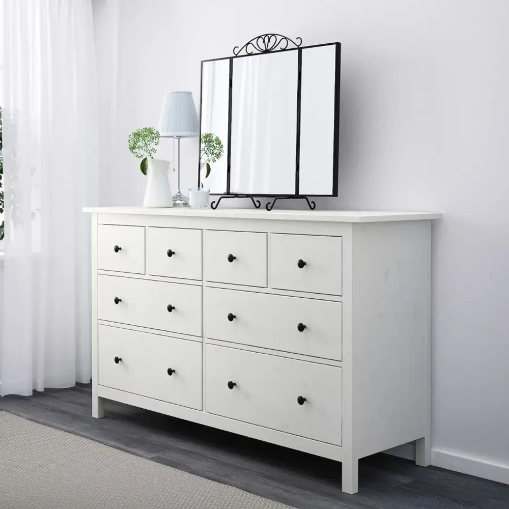 Комод с 8 ящиками - IKEA HEMNES, 96x160 см, белый, ХЕМНЭС ИКЕА