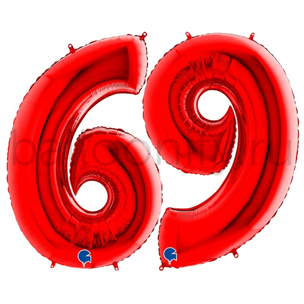 Шар ЦИФРА 6/9 Red 40" 102 см