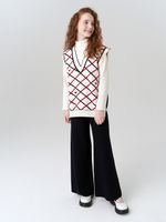 Жилетка в школу для девочки AT1011 черный-молочный