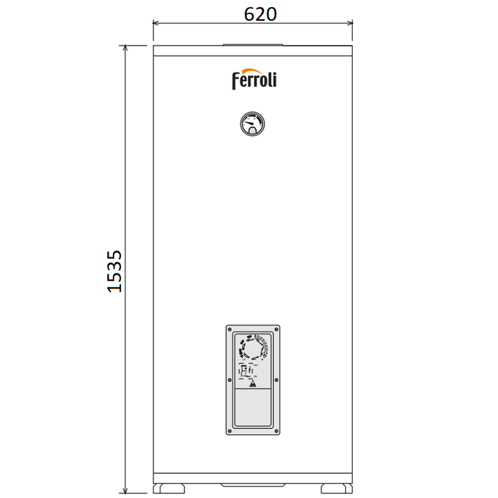 Бойлер косвенного нагрева Ferroli Ecounit F 300 1C (261 л.) (45,5 кВт) напольный