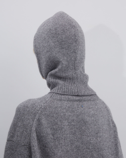 Капор из смесового кашемира светло-серый