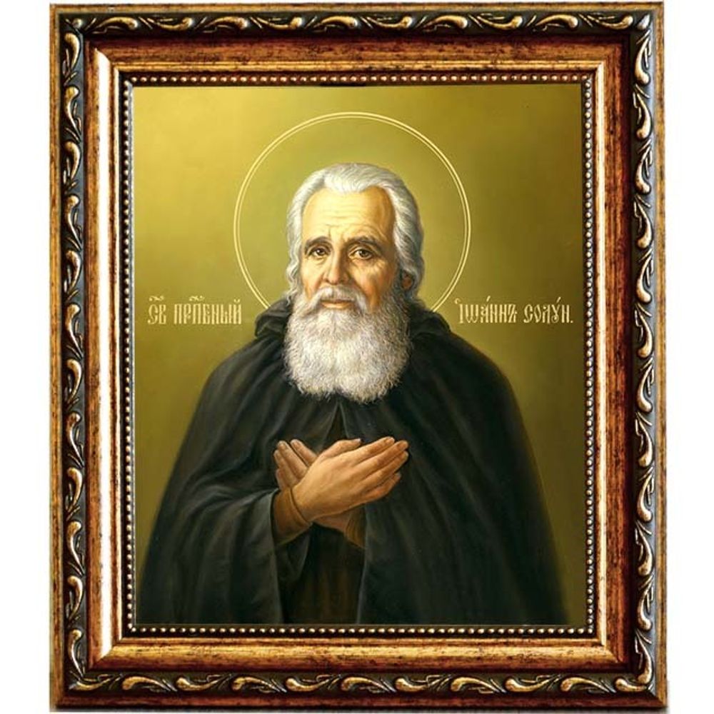 Иоанн Солунский (Фессалоникийский) преподобный. Икона на холсте.
