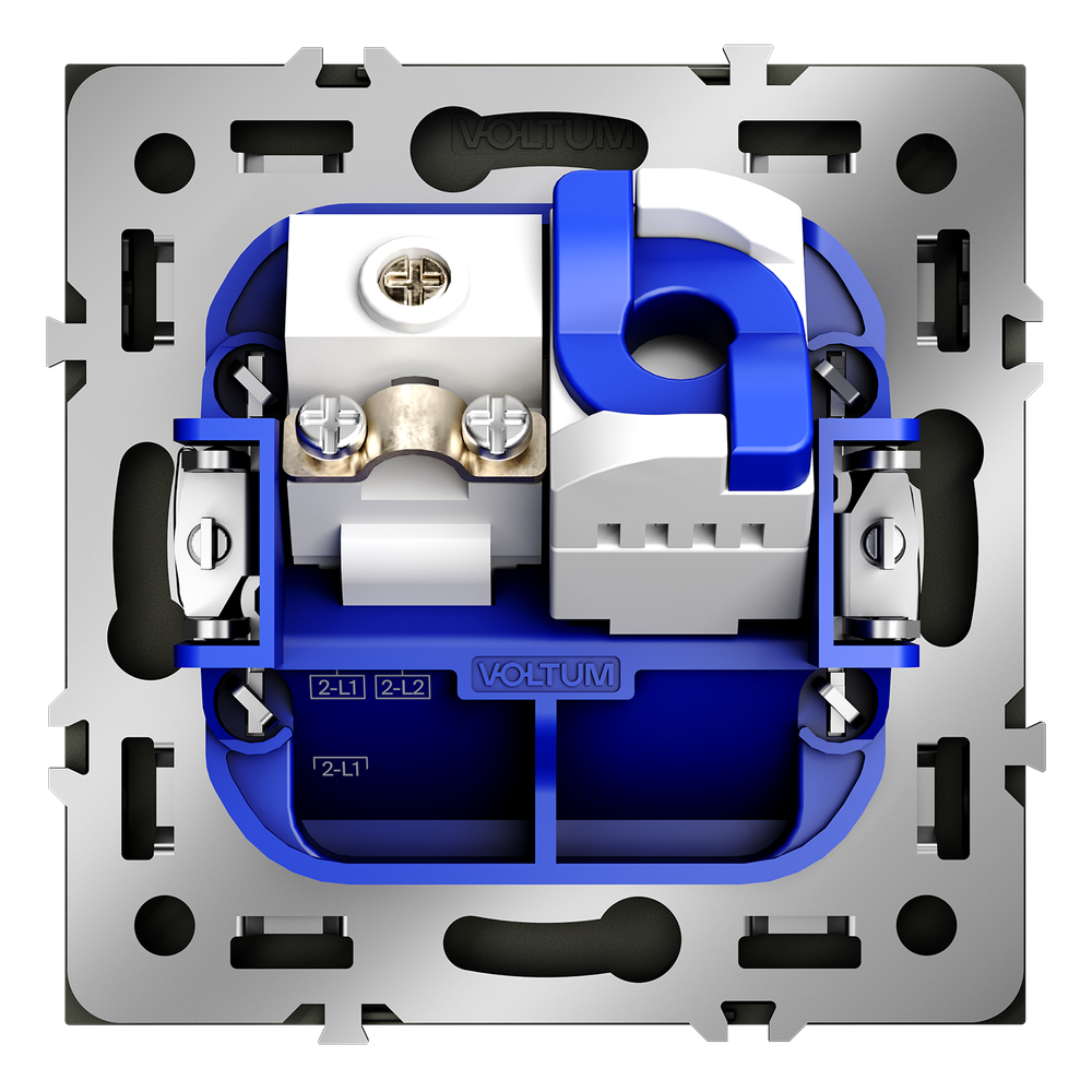 Розетка телевизионная встраиваемая VOLTUM S70 TV+RJ45 кат. 6, (сталь)