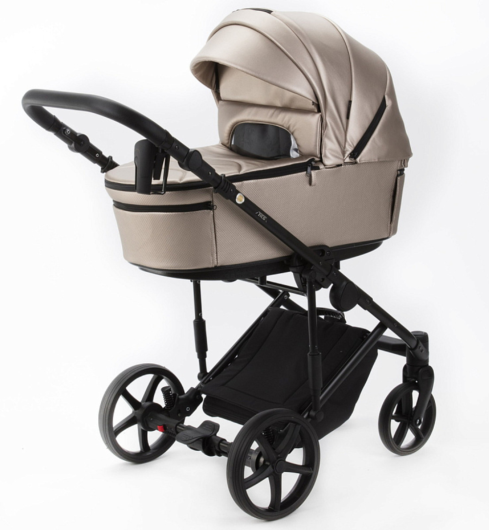 Детская коляска Adamex Zico Deluxe New 2 в 1 ZN-SM06 (БЕЖЕВАЯ ПЕРЛ. КОЖА)