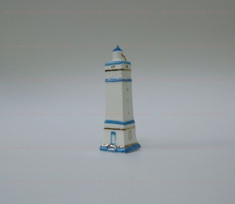 Фарфоровая елочная игрушка "Маяк" квадратный