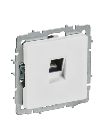 Розетка компьютерная СП BRITE РК11-БрАБ RJ45 кат.6 механизм арктич. бел. IEK BR-K10-2-K91