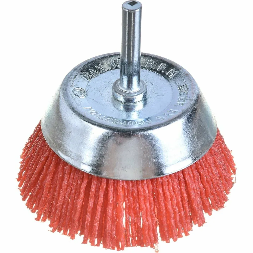 Щетка чашечная для дрели 75 мм с нейлоновым ворсом "РОСОМАХА" (918075)