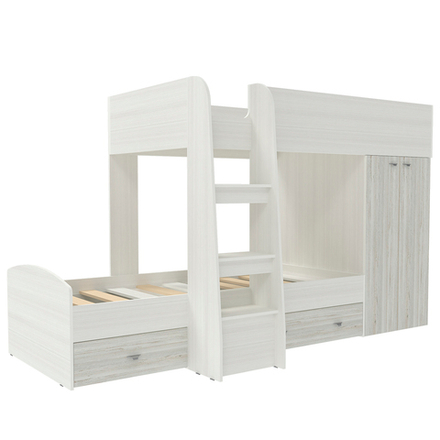 Двухъярусная кровать КарИВи Голден Кидс 2 Белое Дерево Винтерберг