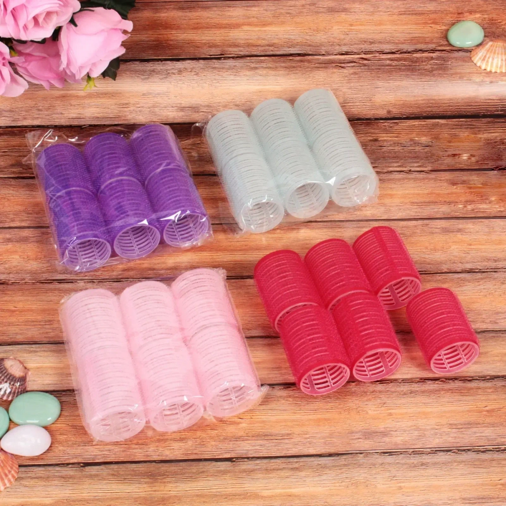 Бигуди липучки, 6шт., однотонные, цвет микс, d-4,5