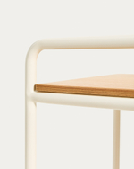 Tinn Письменный стол из ясеневого шпона с бежевой металлической конструкцией, 75 x 45,5