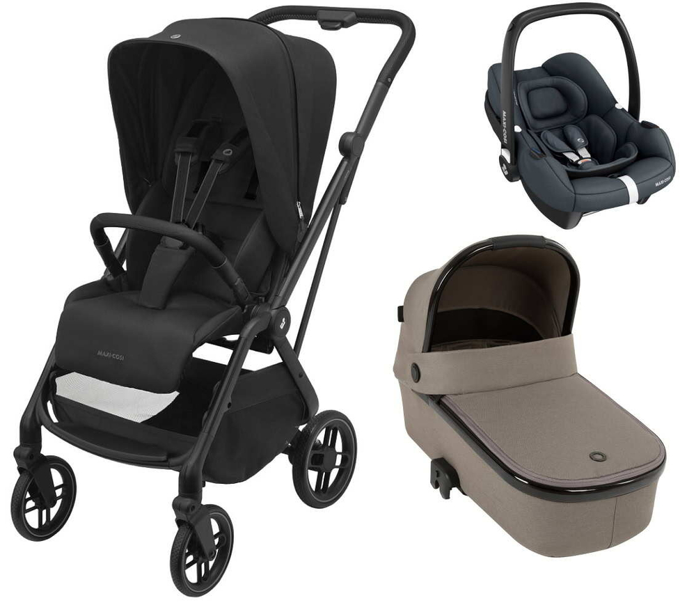 Детская коляска Maxi-Cosi Leona2 Oria 3 в 1 с автокреслом CabrioFix Essential graphite 1204390110 Twillic Black/1507470300 Luxe Twillic Truffle