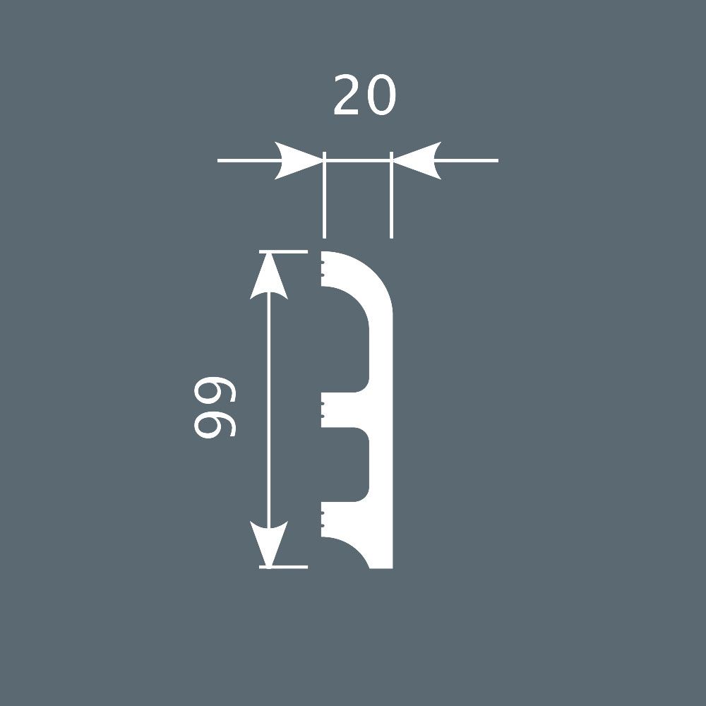 Плинтус Ecopolymer, 99x20 мм