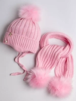 Шапка для девочки зимняя вязаная и шарф