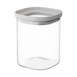 Банка для хранения квадратная Vacuum Glass, 1 л, светло-серая