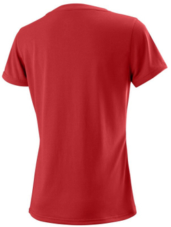 Женская футболка теннисная Wilson W Uwii Script Tech Tee - red/white
