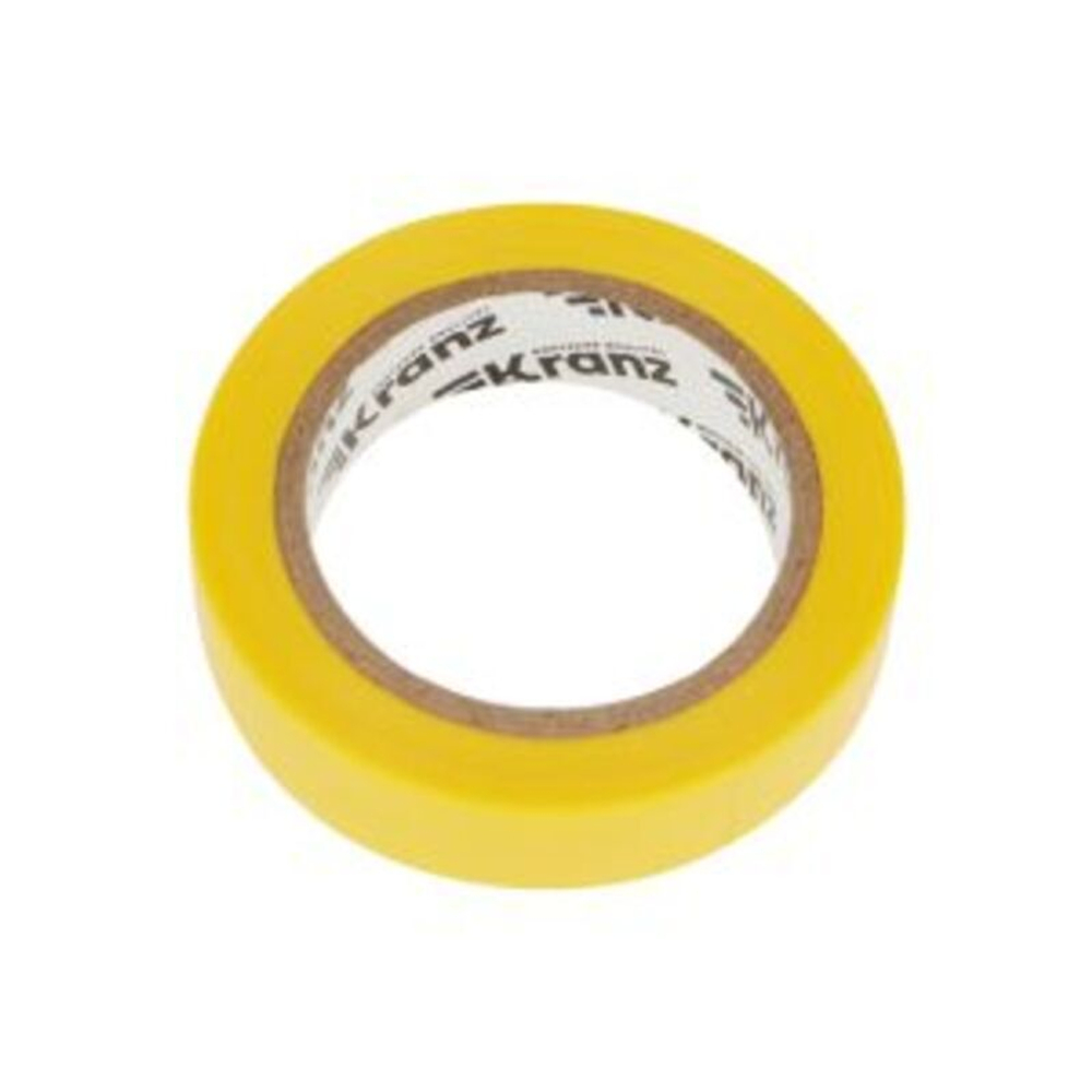 Изолента ПВХ KRANZ 0.13х15 мм, 10 м, желтая