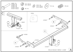 Фаркоп оцинкованный Galia R087C для Renault Megane III хетчбек 5 дверей 2008-2016, Renault Scenic III 2010-2016(паспорт и сертификат в комплекте)(без электрики)