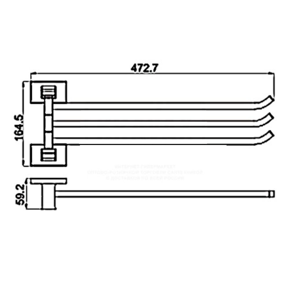 Держатель для полотенец, мет-л, чер, Gappo, G0713-6