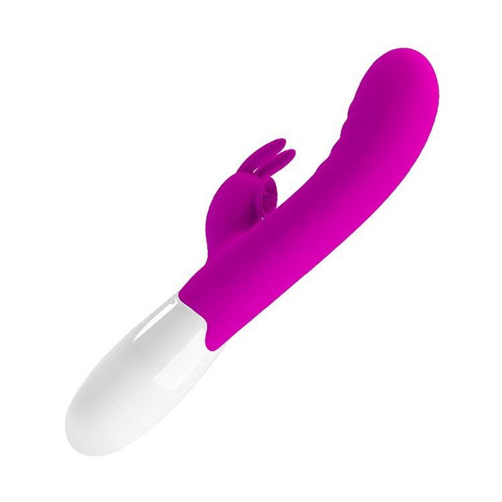 Лиловый вибромассажёр-кролик Cerberus - 21 см. (Цвет: лиловый)