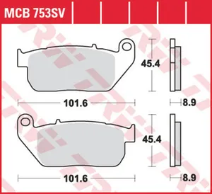 Колодки тормозные дисковые TRW MCB753SV