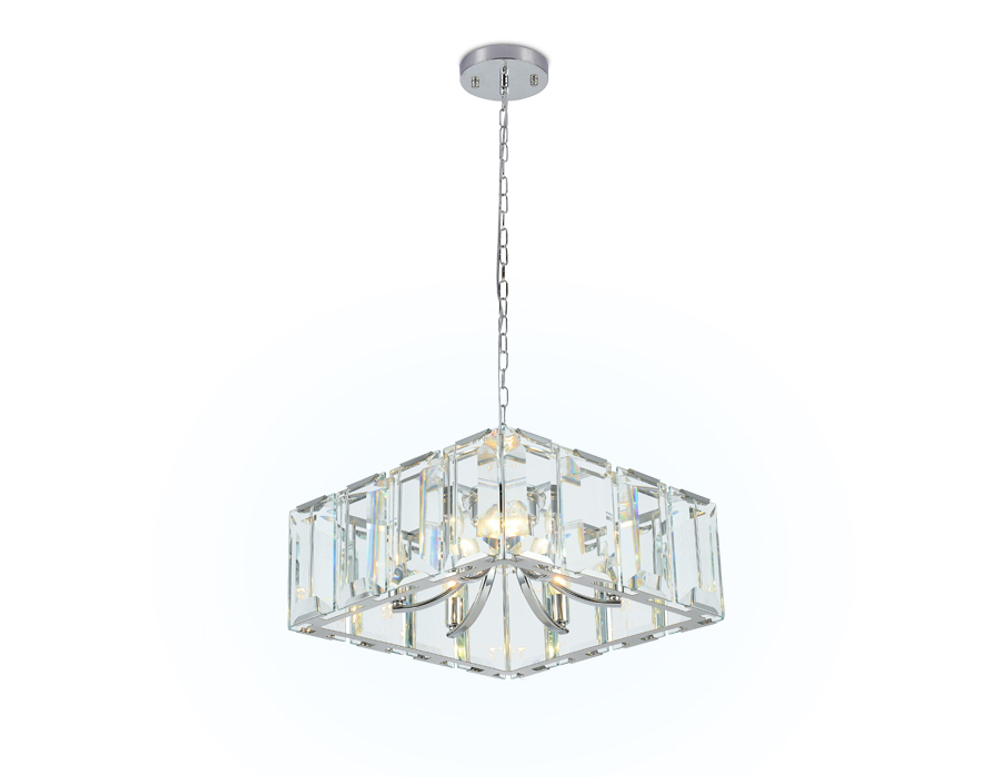 Подвесная люстра с хрусталем TR5148 CH/CL хром/прозрачный E14/6 max 40W 500*500*1000