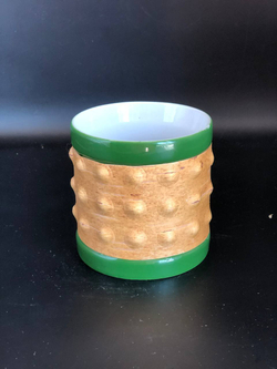 Кружка малая фарфоровая без ручки с берестой. Коллекция Dots (Пупырышки или Точки)