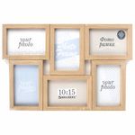 Рамка 10х15 см для 6 фото небьющаяся, багет 15 мм, МДФ, BRAUBERG "Collage", цвет мокко, 391262